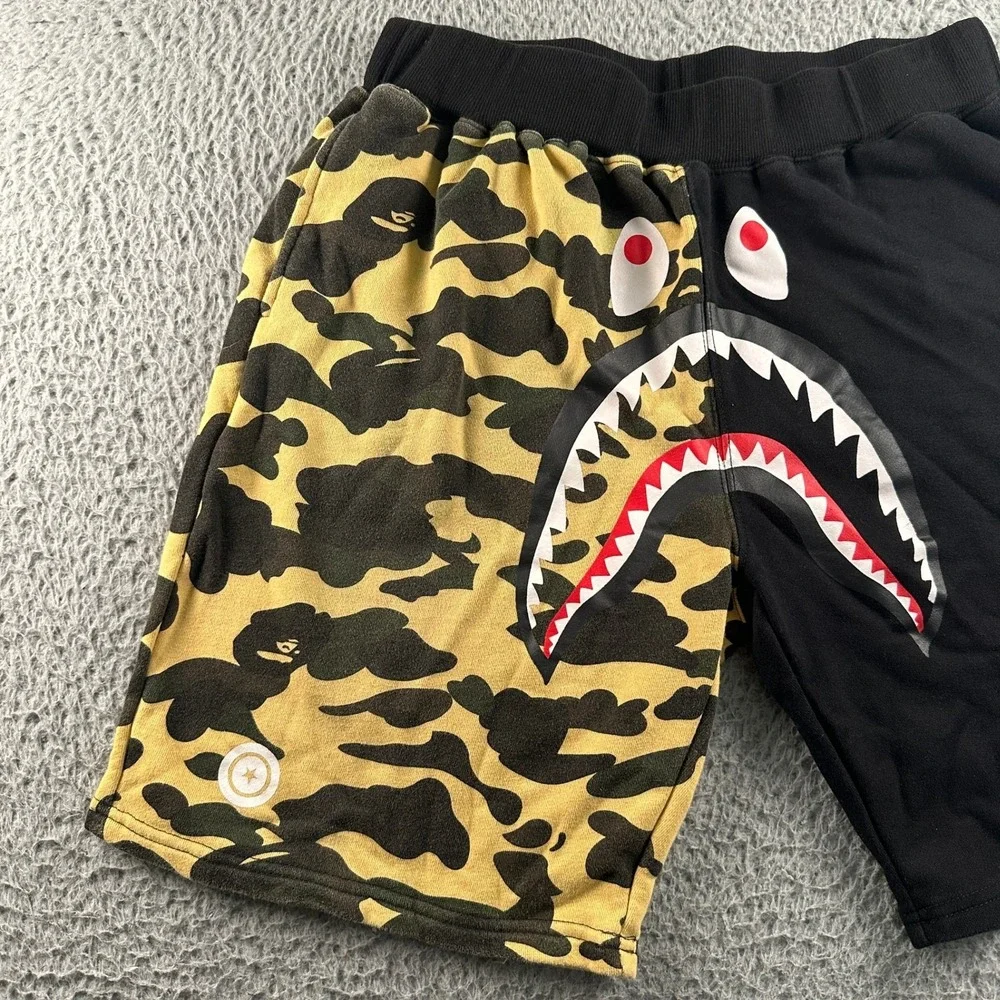 A‎ Bathing Ape Bape Shark Half Camo Shorts Youth 3XL Size 30 Mens Streetwear